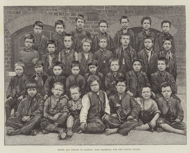 लंदन के वेफ्स एंड स्ट्रेज, स्कूल बोर्ड के लिए कच्चा माल (उत्कीर्णन) द्वारा अंग्रेजी स्कूल