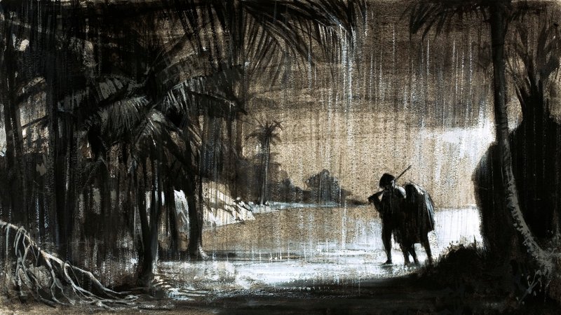 विलियम पैटर्सन ने पनामा के इस्तमुस (कागज पर गौचे) पर एक नई व्यापारिक कॉलोनी खोजने में मदद की द्वारा अंग्रेजी स्कूल