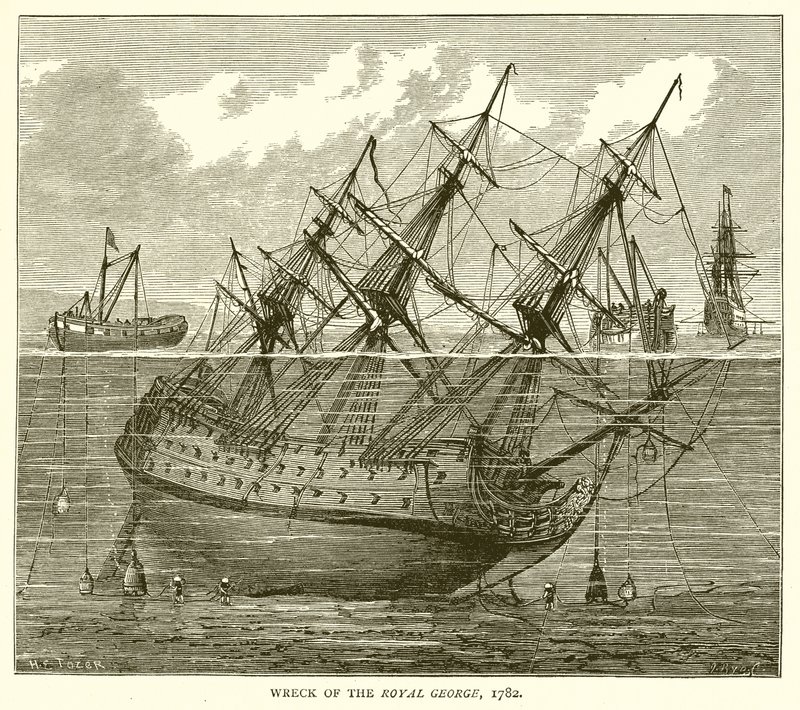 रॉयल जॉर्ज का व्रेक, 1782 द्वारा अंग्रेजी स्कूल