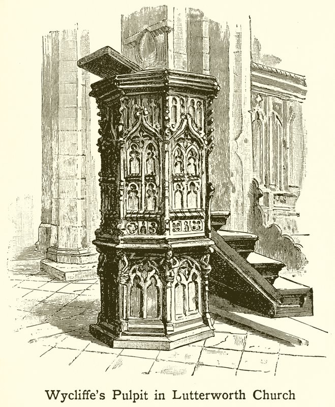 लुटरवर्थ चर्च में Wycliffes Pulpit द्वारा अंग्रेजी स्कूल