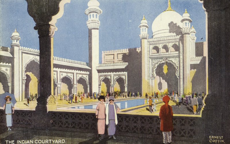 इंडियन कोर्टयार्ड, ब्रिटिश एम्पायर एग्जीबिशन, वेम्बली, 1924 द्वारा अर्नेस्ट कॉफ़िन