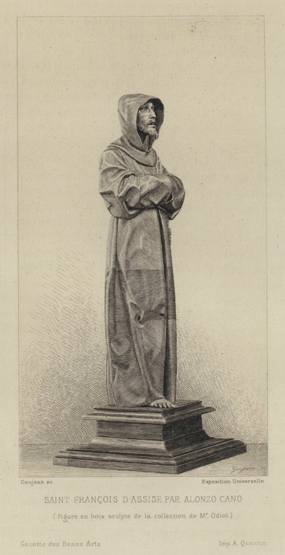 अलोंजो कैनो . द्वारा असीसी के सेंट फ्रांसिस की लकड़ी की आकृति द्वारा युगीन गौजेन
