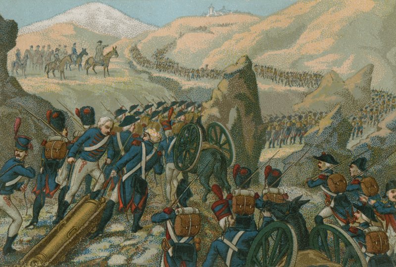 नेपोलियन सेना ने इटली में ग्रेट सेंट बर्नार्ड पास को 1800 मई को पार किया द्वारा यूरोपीय स्कूल