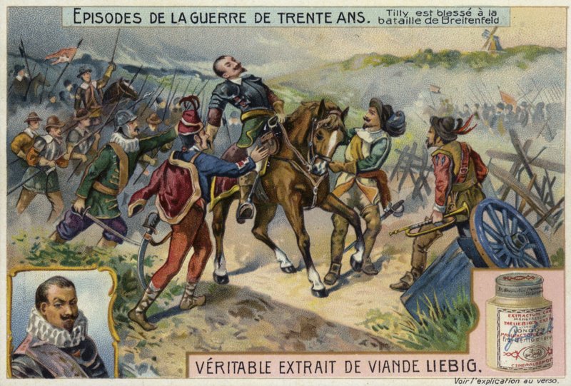 द काउंट ऑफ़ टिली ब्रेइटेनफील्ड, जर्मनी के प्रथम युद्ध में 1631 में घायल हो गया द्वारा यूरोपीय स्कूल