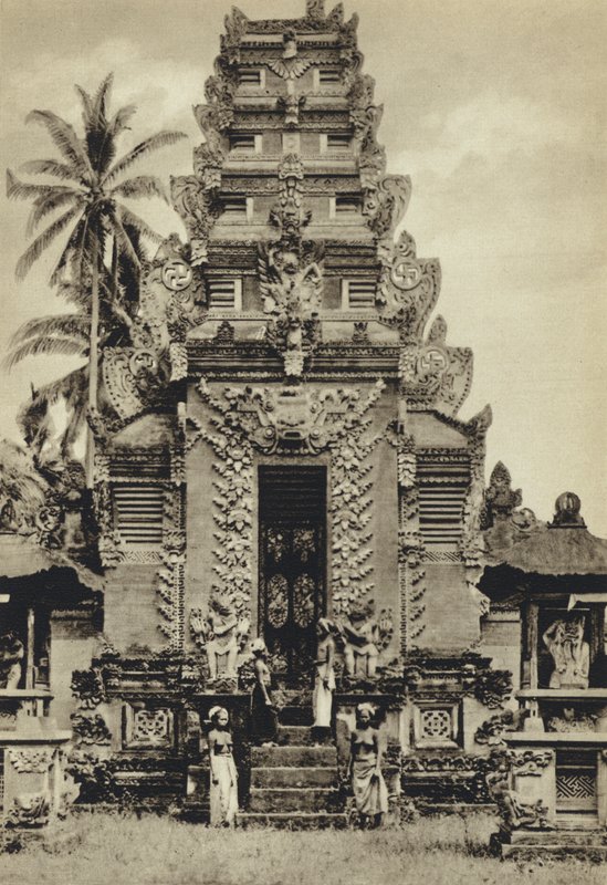 डच इंडीज, मंदिर, बाली (बी/डब्ल्यू फोटो) द्वारा यूरोपीय फोटोग्राफर