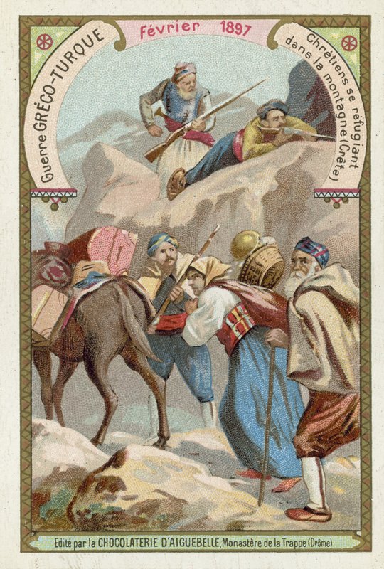 क्रेट, ग्रीको-तुर्की युद्ध के पहाड़ों में शरण लेने वाले ईसाई, फरवरी 1897 द्वारा यूरोपीय स्कूल