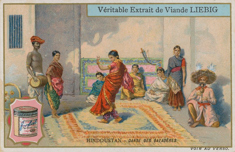 हिंदुस्तान में नाचती-गाती लड़कियों का डांस द्वारा यूरोपीय स्कूल