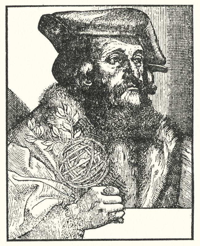 Girolamo Fracastoro, जिन्होंने "सिफलिस या गैलिकस रोग" कविता लिखी थी (उत्कीर्णन) द्वारा यूरोपीय स्कूल