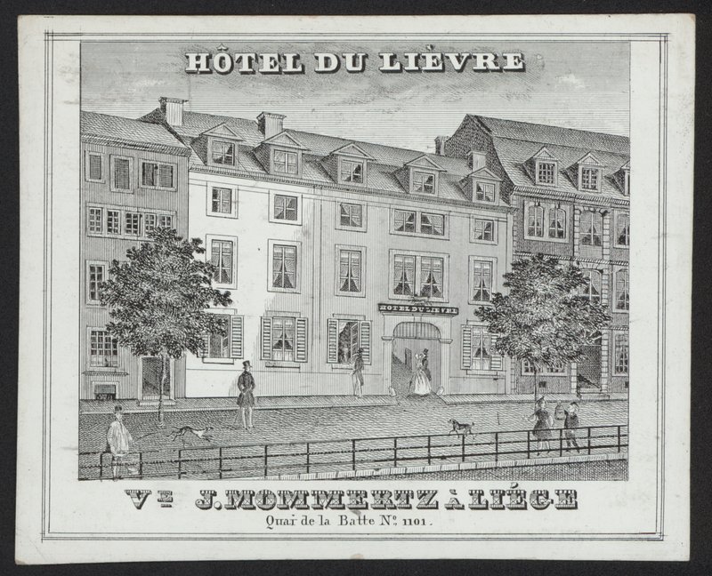 Hotel Du Lievre, J Mommertz, Liege (उत्कीर्णन) द्वारा यूरोपीय स्कूल