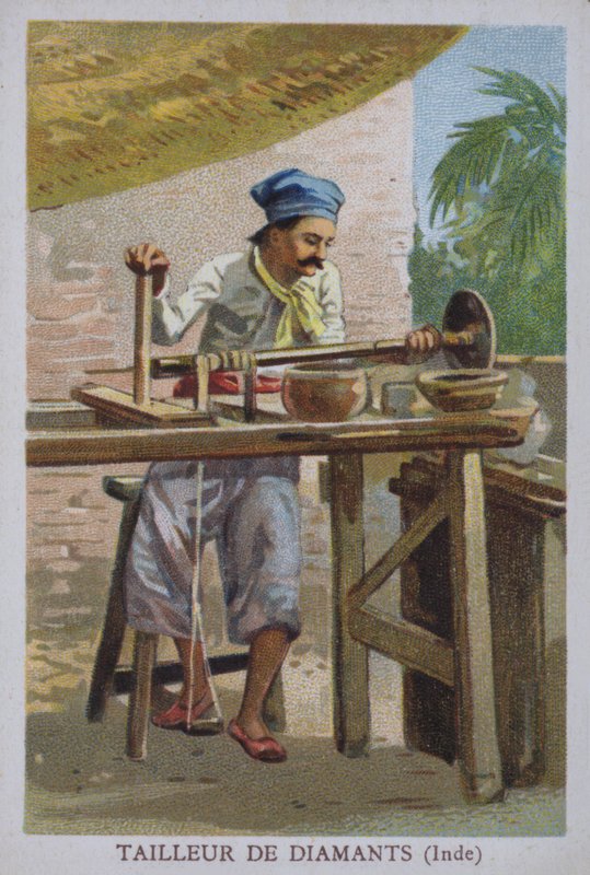 इंडियन डायमंड कटर (कलर लिथो) द्वारा यूरोपीय स्कूल