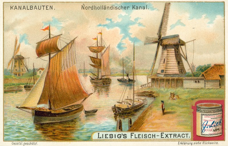 Noordhollandsch Kanal, नीदरलैंड्स (क्रोमोलिथोग्राफ) द्वारा यूरोपीय स्कूल