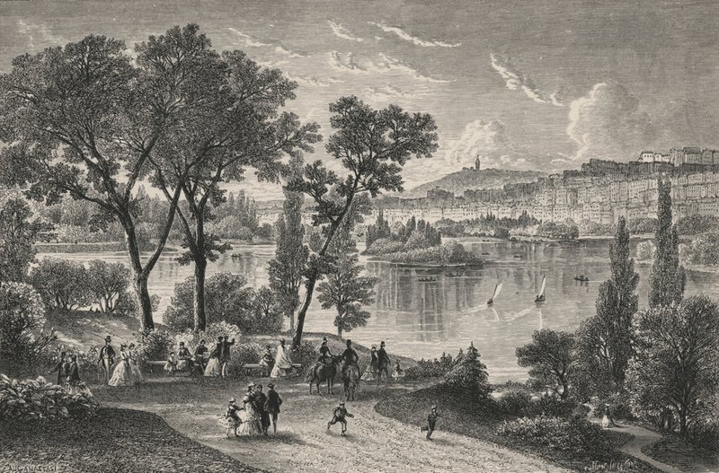 Parc De La Tete-D'Or, ल्यों में (उत्कीर्णन) द्वारा यूरोपीय स्कूल