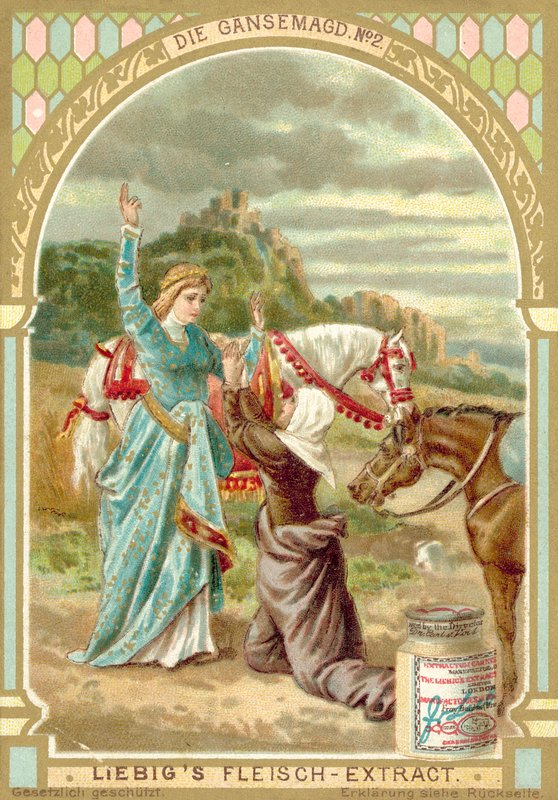 ब्रदर्स ग्रिम परी कथा द गूज़ गर्ल (क्रोमोलिथो) से दृश्य द्वारा यूरोपीय स्कूल