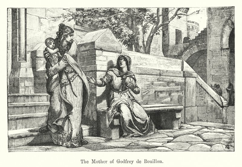 गॉडफ्रे डी Bouillon की माँ (उत्कीर्णन) द्वारा यूरोपीय स्कूल