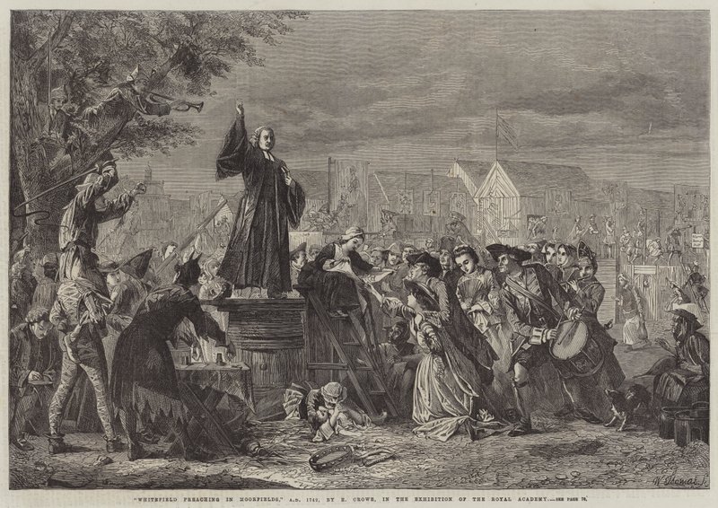 व्हाइटफील्ड मूरफील्ड्स में उपदेश, 1742 ई द्वारा आइरे क्रो