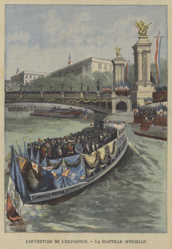 पेरिस में 1900 प्रदर्शनी विश्वविद्यालय का उद्घाटन: आधिकारिक फ्लोटिला द्वारा फॉर्च्यून लुई मेउल