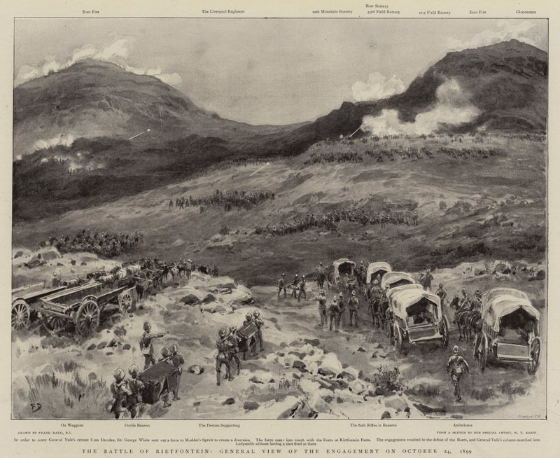 24 अक्टूबर 1899 को सगाई के जनरल व्यू, रिट्फोनेटिन की लड़ाई द्वारा फ्रैंक डैड