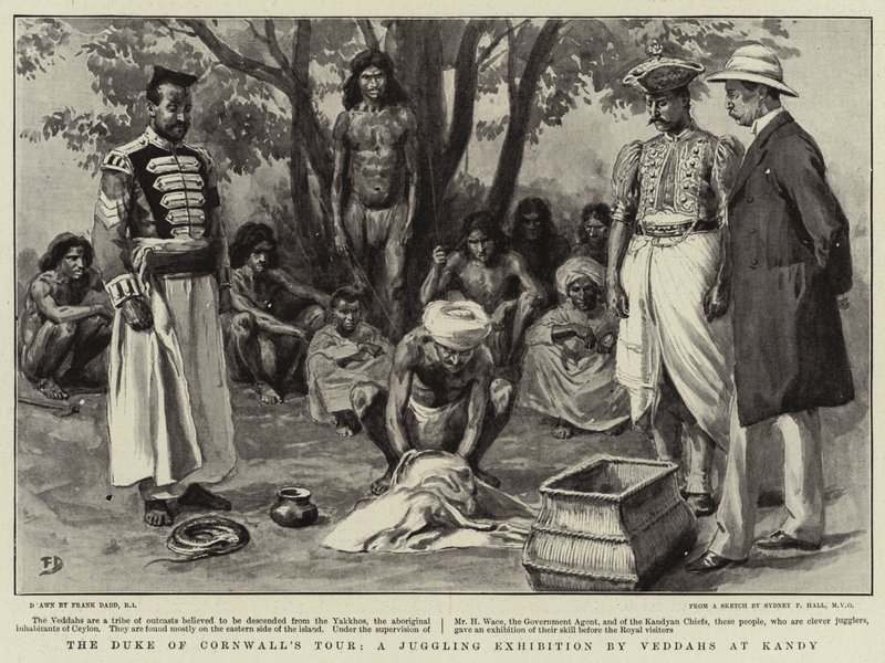 द ड्यूक ऑफ कॉर्नवॉल के टूर, कैंडी में वेददाह्स द्वारा करतब दिखाने वाली एक प्रदर्शनी द्वारा फ्रैंक डैड