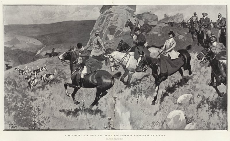 एक्समूर (लिथो) पर डेवोन और समरसेट स्टैगाउंड्स के साथ एक सफल दिन द्वारा फ्रैंक क्रेग