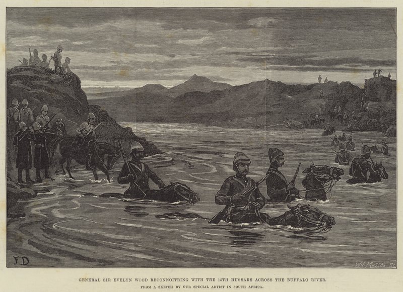 जनरल सर एवलिन वुड भैंस नदी के पार 15 वीं हुसर्स के साथ फिर से जुड़ते हैं द्वारा फ्रैंक डैड