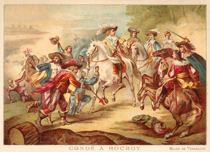 रोक्रोई की लड़ाई में ग्रैंड कॉनडे, 1643 (क्रोमोलिथो) द्वारा फ्रांकोइस जोसेफ हेइम