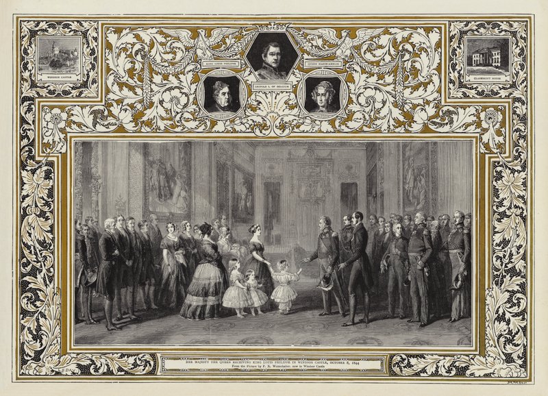 8 अक्टूबर 1844 को विंडसर कैसल में किंग लुई फिलिप को प्राप्त करने वाली महामहिम महारानी द्वारा फ्रांज जेवियर विंटरहेल्टर