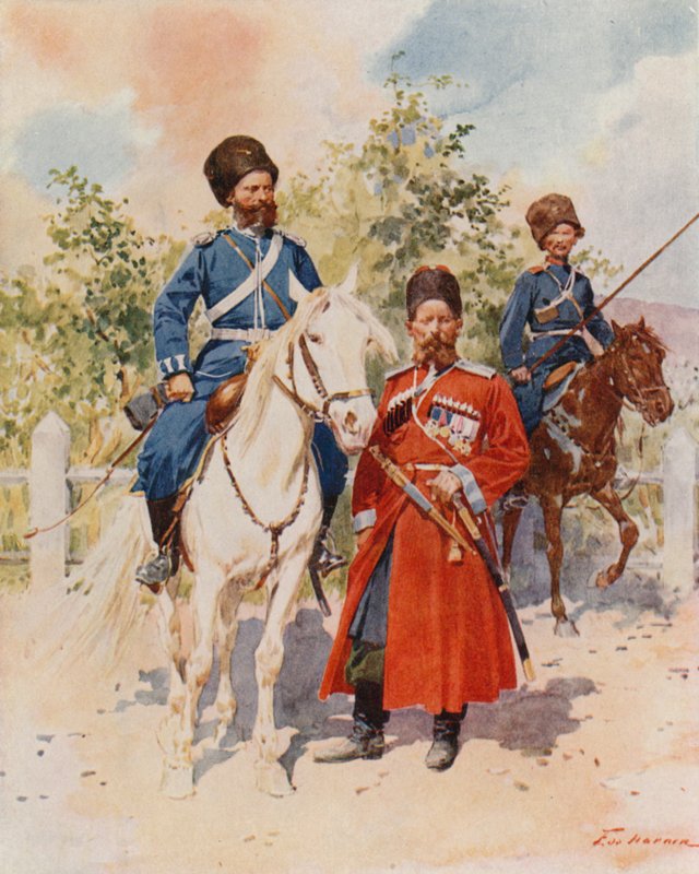गार्ड और इंपीरियल बॉडीगार्ड के Cossacks द्वारा फ़्रेडरिक डी हेनेन