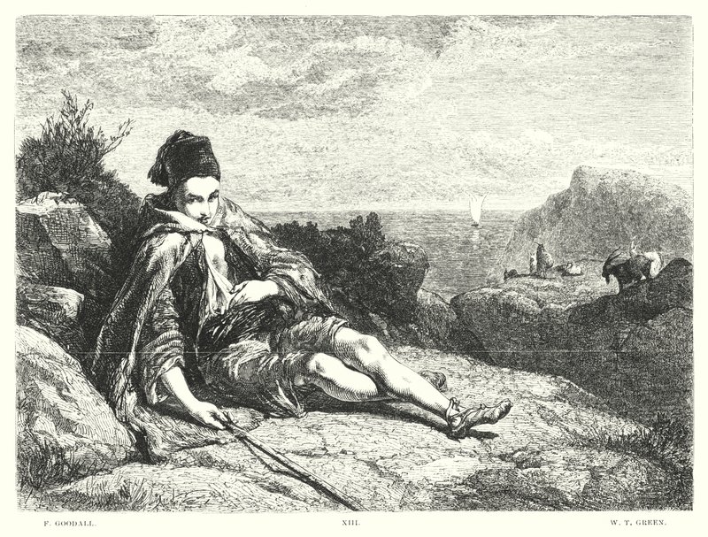 लॉर्ड बायरन के चाइल्ड हेरोल्ड, कैंटो II, स्टैंज़ा 52 (उत्कीर्णन) द्वारा फ्रेडरिक गुडॉल
