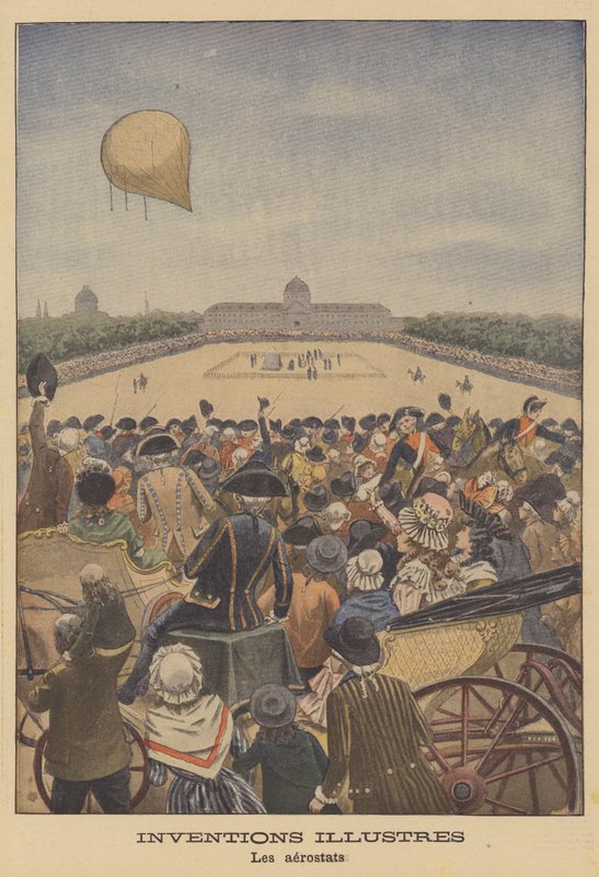 पेरिस में 1783 में जैक्स चार्ल्स और रॉबर्ट भाइयों द्वारा पहला हाइड्रोजन गुब्बारा लॉन्च द्वारा फ्रेंच स्कूल