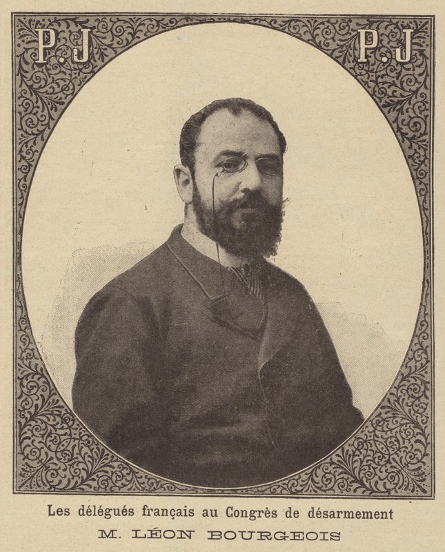 लियोन बुर्जुआ, 1899 के हेग शांति सम्मेलन में फ्रांसीसी प्रतिनिधि द्वारा फ्रेंच स्कूल