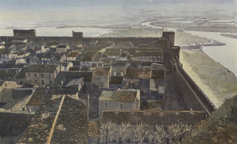 Aigues-Mortes, शहर के अंदर से ली गई प्राचीर का दृश्य द्वारा फ्रेंच फोटोग्राफर