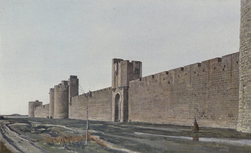 Aigues-Mortes, प्राचीर के बाहर का दृश्य, E पर लिया गया द्वारा फ्रेंच फोटोग्राफर