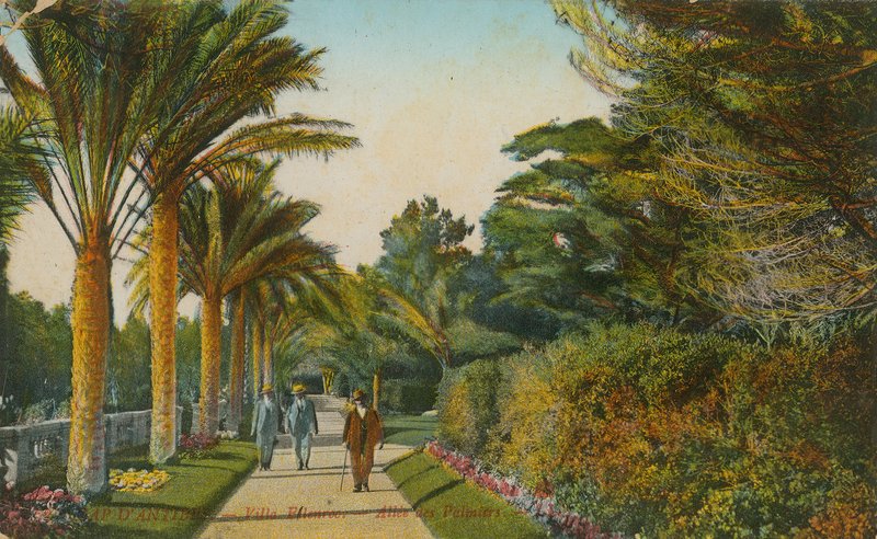 पाल्स की गली, विला ईलेंक्रो, कैप डीएंटीब, फ्रांस के उद्यान 1913 में पोस्टकार्ड भेजा गया द्वारा फ्रेंच फोटोग्राफर