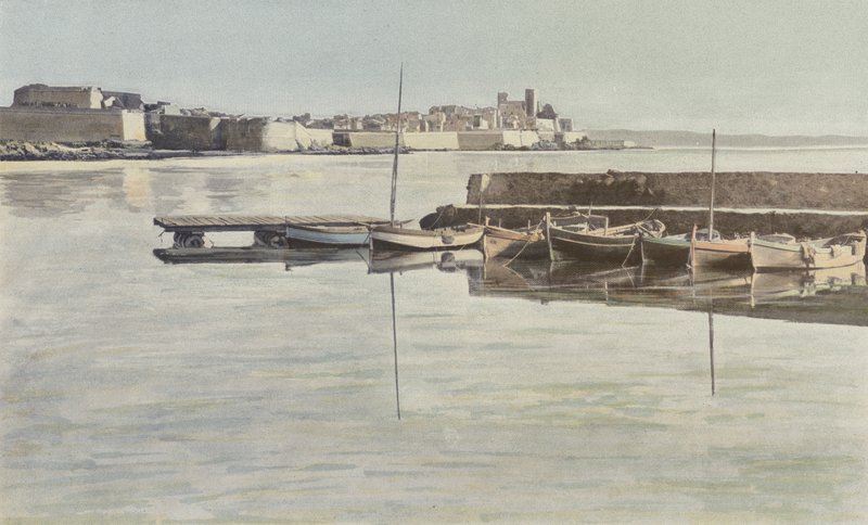 Antibes, Ramparts and Old Chateau, पोर्ट से लिया गया दृश्य द्वारा फ्रेंच फोटोग्राफर