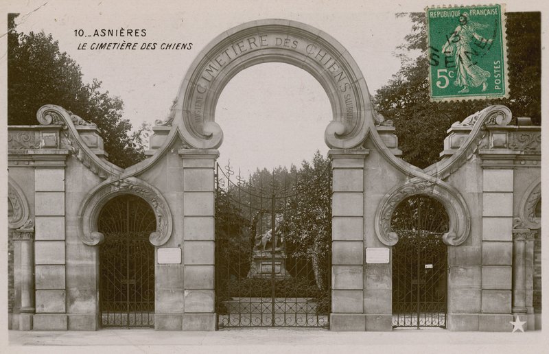 Asnieres, कुत्ते कब्रिस्तान। 1913 में पोस्टकार्ड भेजा गया। द्वारा फ्रेंच फोटोग्राफर