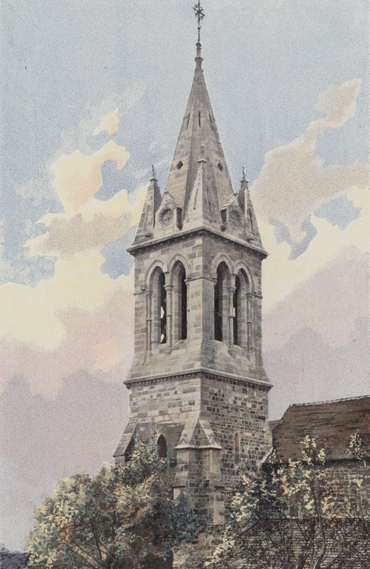 Bourbonne-les-Bains, Church, bell Tower और fleche द्वारा फ्रेंच फोटोग्राफर