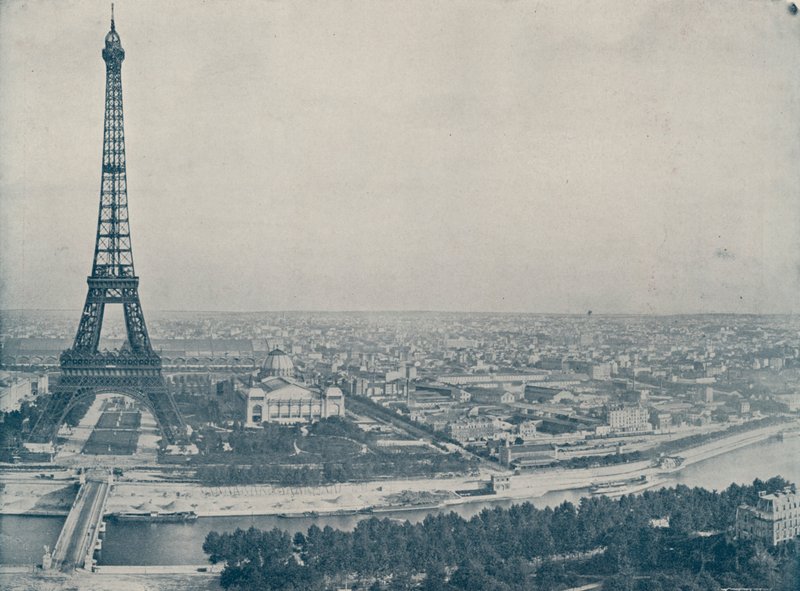Trocadero से पेरिस का पैनोरमा (b/w फोटो) द्वारा फ्रेंच फोटोग्राफर