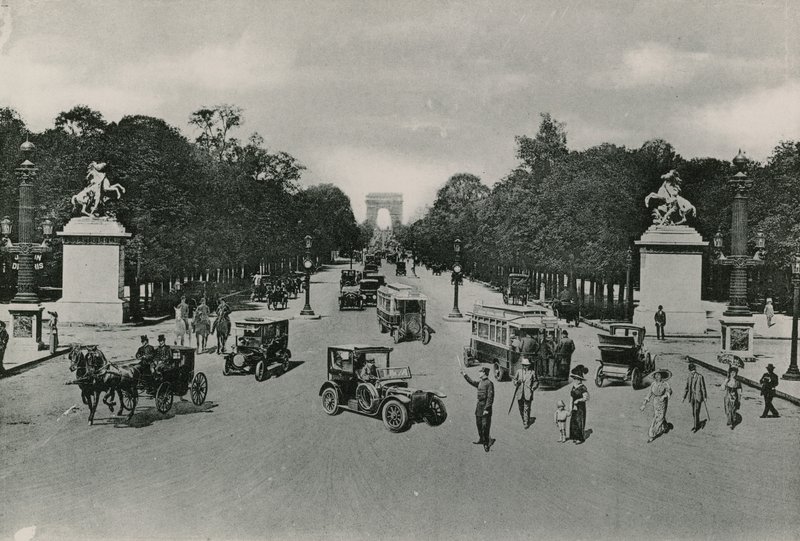 Champs-Elysees Avenue का परिप्रेक्ष्य, Champs-Elysees Avenue का परिप्रेक्ष्य (photoengraes) द्वारा फ्रेंच फोटोग्राफर