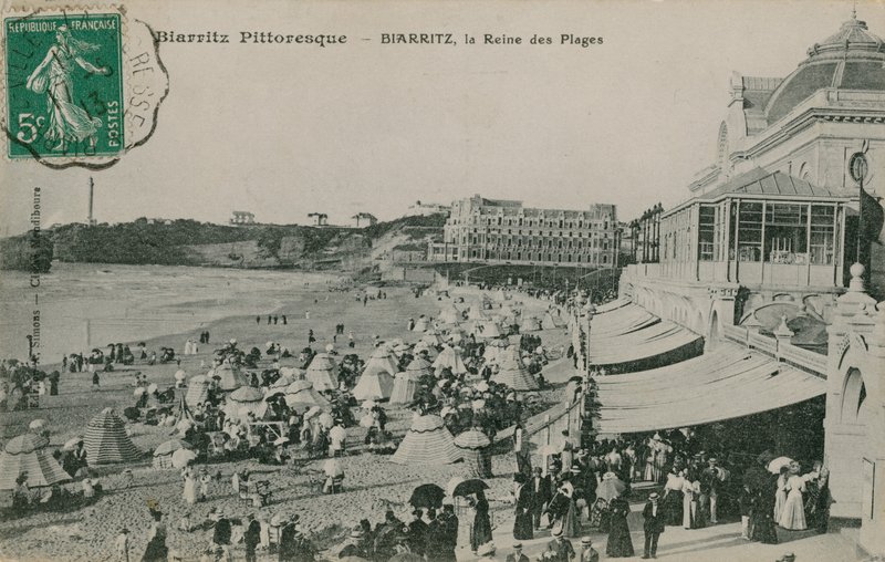 सुरम्य Biarritz - Biarritz, समुद्र तटों की रानी। 1913 में पोस्टकार्ड भेजा गया। द्वारा फ्रेंच फोटोग्राफर