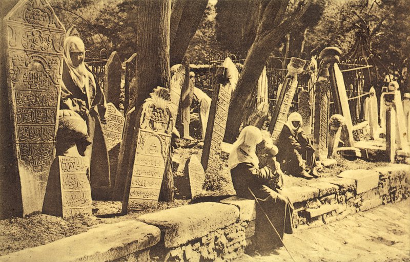 तुर्की कब्रिस्तान, इस्तांबुल (बी/डब्ल्यू फोटो) द्वारा फ्रेंच फोटोग्राफर