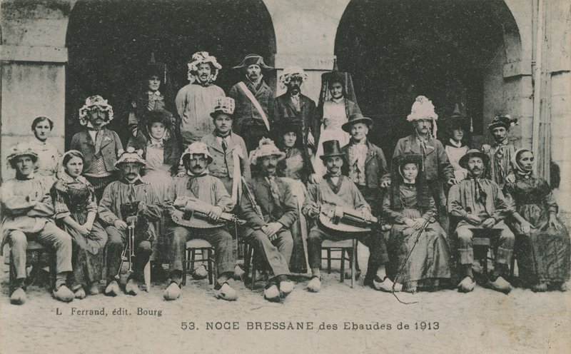 1913 में Bressan Ebaudes की शादी। 1913 में पोस्टकार्ड भेजा गया। द्वारा फ्रेंच फोटोग्राफर