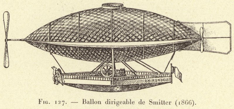 स्मिटर द्वारा एयरशिप (1866) (उत्कीर्णन) द्वारा फ्रेंच स्कूल