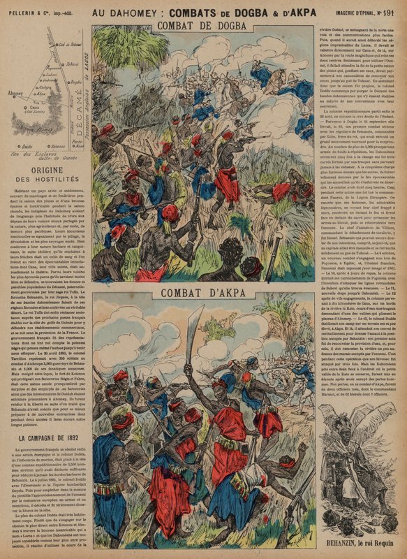 डोग्बा और अकपा की लड़ाई, डाहोमी, द्वितीय फ्रेंको-डाहोमियन युद्ध, 1892 द्वारा फ्रेंच स्कूल