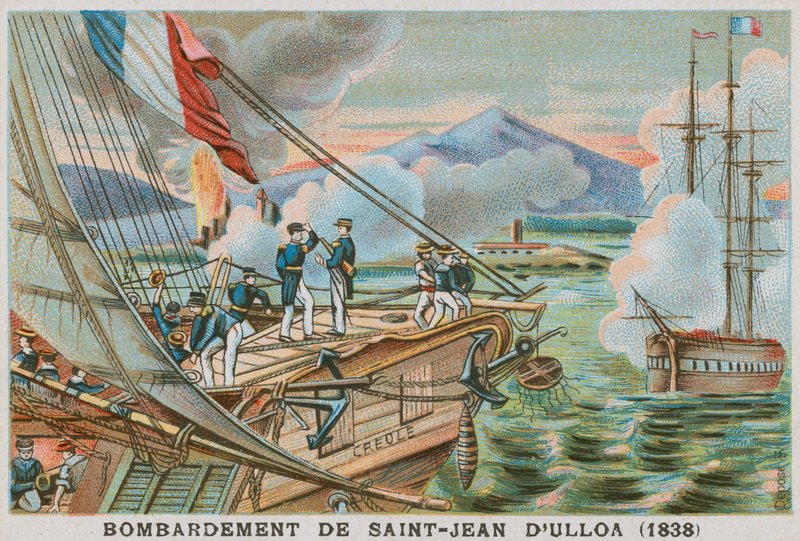 फ्रांसीसी, 1838 द्वारा सैन जुआन डी उलुआ, मैक्सिको की बमबारी द्वारा फ्रेंच स्कूल