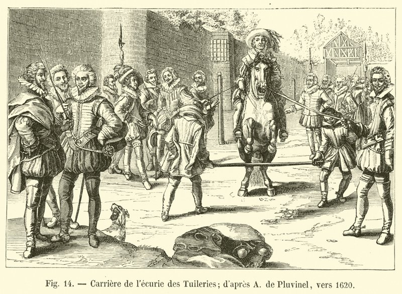 Tuileries के एकान्त का कैरियर; 1620 के आस-पास प्लुविनेल का डाप्रेस ए द्वारा फ्रेंच स्कूल