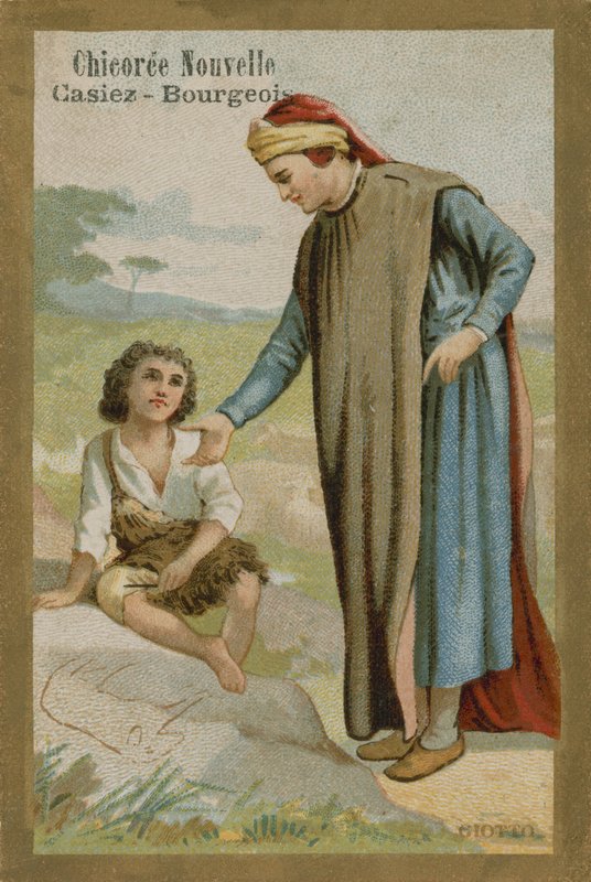 Chicoree nouvelle व्यापार कार्ड, Cimabue की खोज Giotto द्वारा फ्रेंच स्कूल