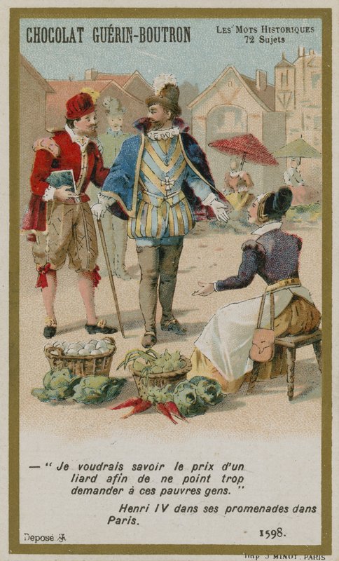 Chocolat Guerin-Boutron व्यापार कार्ड, ऐतिहासिक शब्द श्रृंखला द्वारा फ्रेंच स्कूल