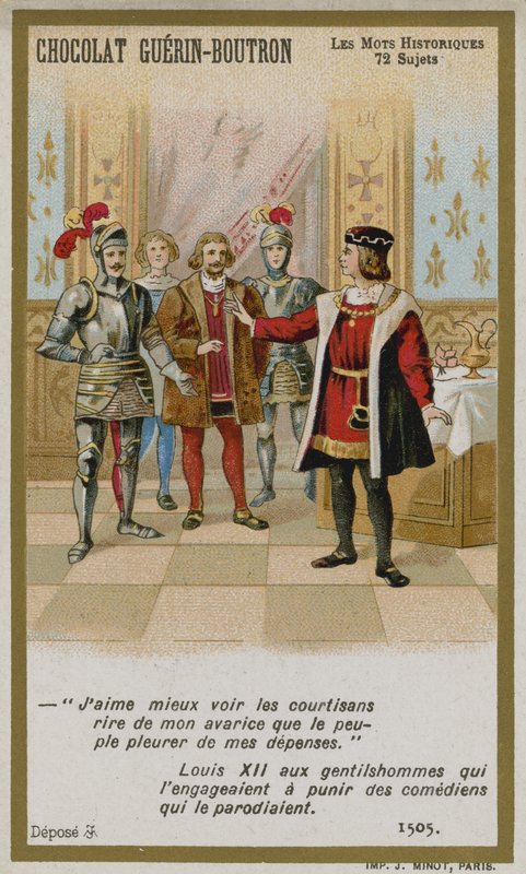Chocolat Guerin-Boutron व्यापार कार्ड, ऐतिहासिक शब्द श्रृंखला द्वारा फ्रेंच स्कूल