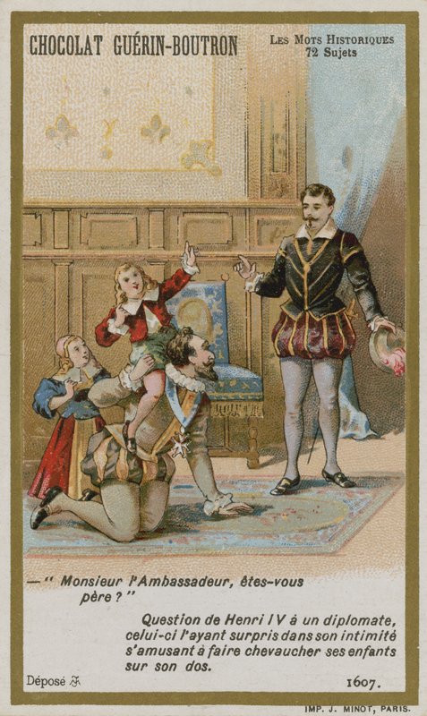 Chocolat Guerin-Boutron व्यापार कार्ड, ऐतिहासिक शब्द श्रृंखला द्वारा फ्रेंच स्कूल