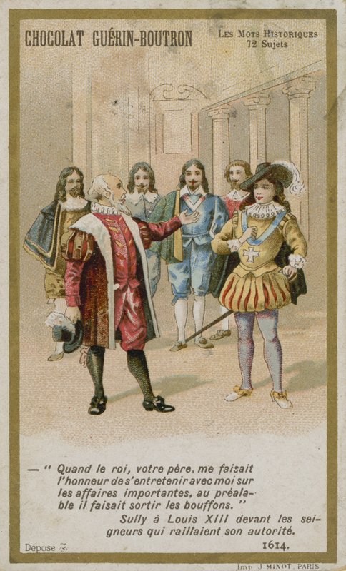 Chocolat Guerin-Boutron व्यापार कार्ड, ऐतिहासिक शब्द श्रृंखला द्वारा फ्रेंच स्कूल